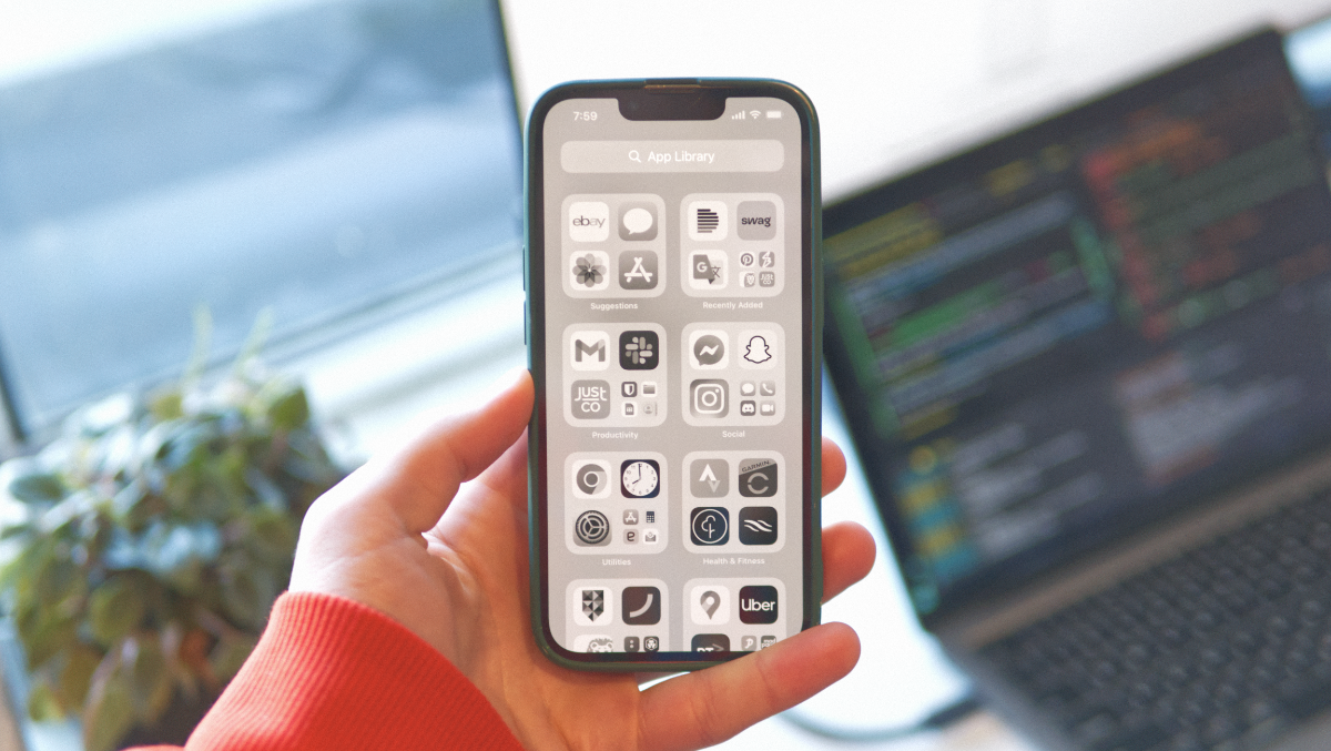 my dumbed-down iPhone with a grayscale screen filter