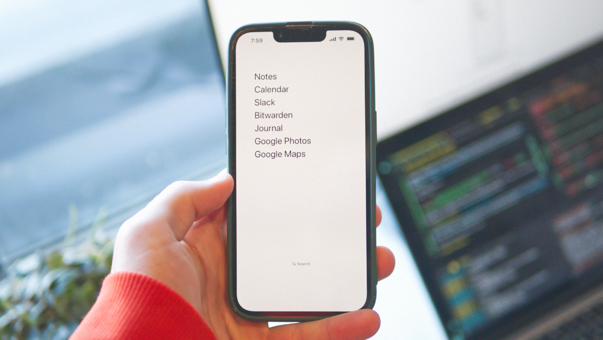An iPhone turned into a dumb phone with a few apps and settings